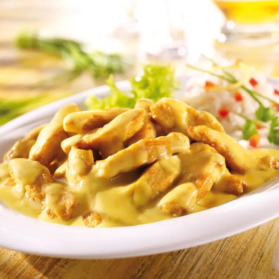 Hähnchen Geschnetzeltes in Curryrahmsauce