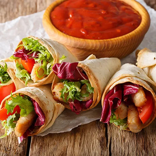 Mini-Burritos mit Hähnchen