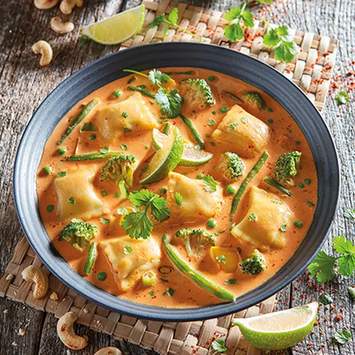 Rotes Thai Curry mit Maultaschen